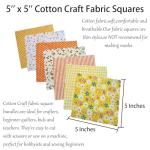Quilting Fabric Squares, 42 Pack Cotton Craft Bundle, 5x5 Inch Pre-Cut Multicolor Floral Patterns for DIY Sewing, Patchwork and Crafting Projects