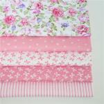 7Pcs 20" x 20" Cotton Fabric DIY Making Supplies Quilting Patchwork Fabric Fat Quarter Bundles DIY for Quilting Cotton Patchwork Cushions (Peony, 20" x 20")