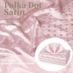 MaiMaiSuan 60’’ Wide Blush Pink Polka Dot Satin Jacquard Fabric by The Yard Soft Shiny Silky Satin Fabric for Sewing, DIY Crafts, Costumes,Decoration,Bridal Dress,3 Yards