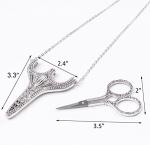 BIHRTC Stainless Steel Sharp Tip Sewing Snips Thread Cutter Safety Scissors with Sheath Chain for Embroidery, Sewing, Craft, Art Work & Everyday Use (Silver-1)