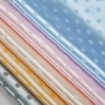 MaiMaiSuan 60’’ Wide Blush Pink Polka Dot Satin Jacquard Fabric by The Yard Soft Shiny Silky Satin Fabric for Sewing, DIY Crafts, Costumes,Decoration,Bridal Dress,3 Yards