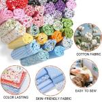 Grade Cotton Quilting Fabric Bundle, 100% Cotton Floral Print Patchwork Material for DIY Sewing, Cushions, Crafts, Machine Washable, Multi-Color Patterns (White Gray, 20 * 20'')