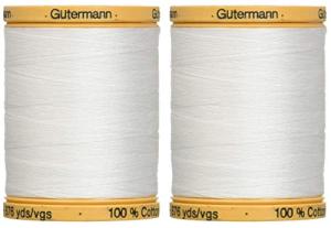 2-Pack - Gutermann Natural Cotton Thread Solids 876 Yards Each - White (800C 5709)