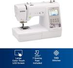 Brother SE600 Sewing and Embroidery Machine, 80 Designs, 103 Built-In Stitches, Computerized, 4" x 4" Hoop Area, 3.2" LCD Touchscreen Display, 7 Included Feet