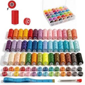 VIZOSHI Sewing Thread Kit with Prewound Bobbins, 72PCS 36 Colors Polyester Thread Set, 400 Yards per Spool, for Sewing Machine & Hand Sewing, Quilting, Embroidery, Repairs, DIY Crafts
