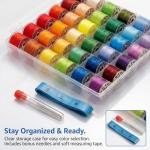 VIZOSHI Sewing Thread Kit with Prewound Bobbins, 72PCS 36 Colors Polyester Thread Set, 400 Yards per Spool, for Sewing Machine & Hand Sewing, Quilting, Embroidery, Repairs, DIY Crafts