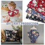 3 Pcs 40 x 63 Inch 3 Yards Wide Floral Cotton Fabric Rose Flowers Pattern Fabric Precut Print Quilting Romantic for Quilting,Sewing,Crafts,Home Decor(3 Models, Red, Blue Purple, Black)