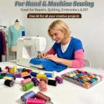 VIZOSHI Sewing Thread Kit with Prewound Bobbins, 72PCS 36 Colors Polyester Thread Set, 400 Yards per Spool, for Sewing Machine & Hand Sewing, Quilting, Embroidery, Repairs, DIY Crafts