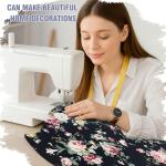 3 Pcs 40 x 63 Inch 3 Yards Wide Floral Cotton Fabric Rose Flowers Pattern Fabric Precut Print Quilting Romantic for Quilting,Sewing,Crafts,Home Decor(3 Models, Red, Blue Purple, Black)