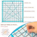 Quilting Rulers, Sewing Rulers, 4 Piece Quilting Square Templates, Acrylic Rulers with Non-Slip Rings for Sewing (3.5"X3.5", 5"X5", 6.5"X6.5", 10.5"X10.5") (Blue)