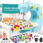 Sewing Machine - 2 Speed Electric Mini Sewing Machine for Beginner, Small Sewing Machine with Extension Table, Foot Pedal&Sewing Kits [Full Set], Portable Sewing Machine Best Gift for Kids & Adults