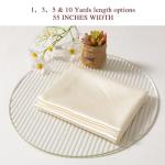 Q&J Fabric Co. Beige Satin Fabric by The Yard Soft Charmeuse Silky Cloth 55 INCH Width for DIY Sewing Crafts Wedding Dresses, Backdrops & Party Decor | Smooth, Shiny & Wrinkle-Resistant (1 Yard)