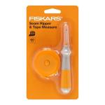 Fiskars Seam Ripper and Measuring Tape Set, Ergonomic Design, 5 ft Auto-Retract Tape for Sewing and Crafting