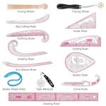 13PCS Styling Sewing French Curve Ruler Set, Dress Makers Rulers Clear Sewing Tailors Pattern Making Ruler for Fashion Design and Guides