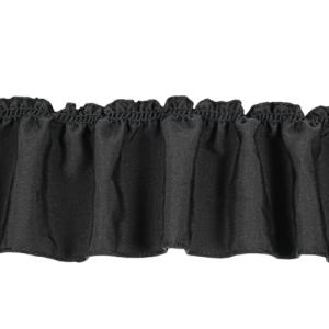 5 Yards 3.8 Inches Wide Satin Ruffle Trim Fabric Trims, Pleated Trimming Chiffon Fabric Ribbons for Sewing Making Crafts Dress Curtain Wedding Costume Pillowcase Supply (Black)