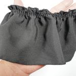 5 Yards 3.8 Inches Wide Satin Ruffle Trim Fabric Trims, Pleated Trimming Chiffon Fabric Ribbons for Sewing Making Crafts Dress Curtain Wedding Costume Pillowcase Supply (Black)