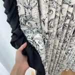 5 Yards 3.8 Inches Wide Satin Ruffle Trim Fabric Trims, Pleated Trimming Chiffon Fabric Ribbons for Sewing Making Crafts Dress Curtain Wedding Costume Pillowcase Supply (Black)