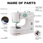 Twin Needles Sewing Machine, Double Needle and Double Thread, 16 Stitch Applications, Lightweight Household Electric Sewing Machine for beginners, with Foot Pedal, Light, Storage Drawer, Accessory Kit