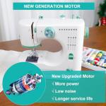 Twin Needles Sewing Machine, Double Needle and Double Thread, 16 Stitch Applications, Lightweight Household Electric Sewing Machine for beginners, with Foot Pedal, Light, Storage Drawer, Accessory Kit