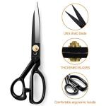 Fabric Scissors 9 Inch Sewing Dressmaking Scissors Professional Razor Sharp for Tailoring Leather Raw Materials - Japan High Carbon Steel Tailor Shears(Right-Handed)
