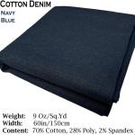 Kiran Collections-2-yard 9 oz Navy Blue Denim Fabric for Sewing, Crafting |Medium-Weight Denim Fabric |Denim Fabric by The Yard |Jean Material|Denim Material|Blue Jean Fabric (60''x72'')