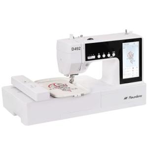 FLEURDENZ D492 Embroidery Machine with 4.5" x 7" Area for Beginners, Home DIY, Sewing & Embroidery Machine with Hoops, 180 Built-in Designs with USB Import, 7-Inch Touchscreen, Auto Threader & Cutter