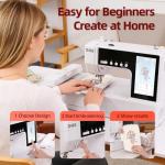 FLEURDENZ D492 Embroidery Machine with 4.5" x 7" Area for Beginners, Home DIY, Sewing & Embroidery Machine with Hoops, 180 Built-in Designs with USB Import, 7-Inch Touchscreen, Auto Threader & Cutter