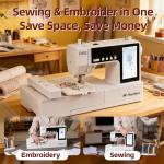 FLEURDENZ D492 Embroidery Machine with 4.5" x 7" Area for Beginners, Home DIY, Sewing & Embroidery Machine with Hoops, 180 Built-in Designs with USB Import, 7-Inch Touchscreen, Auto Threader & Cutter