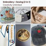 FLEURDENZ D492 Embroidery Machine with 4.5" x 7" Area for Beginners, Home DIY, Sewing & Embroidery Machine with Hoops, 180 Built-in Designs with USB Import, 7-Inch Touchscreen, Auto Threader & Cutter