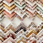 Vintage Floral Patchwork Cotton Fabric Set – 60 Pre-Cut Squares, 20×20 cm (8×8 inch), 100% Cotton, Eco Digital Print, Made in Türkiye