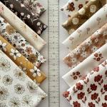 Vintage Floral Patchwork Cotton Fabric Set – 60 Pre-Cut Squares, 20×20 cm (8×8 inch), 100% Cotton, Eco Digital Print, Made in Türkiye