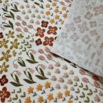 Vintage Floral Patchwork Cotton Fabric Set – 60 Pre-Cut Squares, 20×20 cm (8×8 inch), 100% Cotton, Eco Digital Print, Made in Türkiye