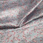 Elegant Floral Satin Fabric Soft Polyester Charmeuse Material for Scarf Headband Lining (Baby Blue)