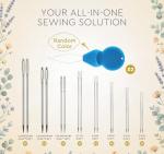 ilauke 2-Pack Black & White Sewing Thread – 1000 Yards Each, All Purpose Polyester Thread with 16 Assorted Sewing Needles & 2 Needle Threaders, for Sewing Machine Hand Quilting Embroidery Stitching