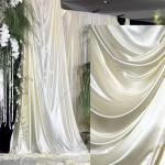 Satin Fabric by The Yard, Satin Fabric Silky & Shiny SmoothCloth Fabric Bridal Satin Fabric for Wedding Dress DIY Making Supplies Quilting Patchwork Clothing Sewing (Off White, 1 Yard)