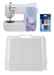 Brother XM2701 27-Stitch Sewing Machine and Hard Plastic Storage and Carry Case, Premium Sewing Thread 6-Pack Included