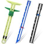 Frienda 3 Pieces Sewing Gauge with Sliding Marker 5-in-1 Measuring Sewing Tool Metal Seam Sliding Gauge Hemming Ruler Fabric Quilting Ruler for Knitting Crafting Seaming Beginner Supplies