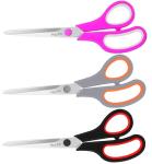 HeyPX 3-Pack 8.5" Ultra Sharp Stainless Steel Scissors - Premium All-Purpose for Office, Crafts, Sewing, Home & School | Comfort-Grip Ambidextrous (Left & Right Handed)