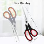 HeyPX 3-Pack 8.5" Ultra Sharp Stainless Steel Scissors - Premium All-Purpose for Office, Crafts, Sewing, Home & School | Comfort-Grip Ambidextrous (Left & Right Handed)