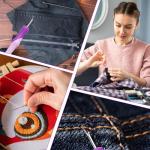 2 Pcs Seam Ripper, Handy Stitch Remover Tool with Cover, Ergonomic Grip Sewing Seam Ripper & Thread Remover for Hand Sewing, Knitting, Cross Stitching, Embroidery and Thread Removal, Purple