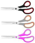 HeyPX 3-Pack 8.5" Ultra Sharp Stainless Steel Scissors - Premium All-Purpose for Office, Crafts, Sewing, Home & School | Comfort-Grip Ambidextrous (Left & Right Handed)