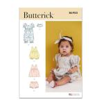 Butterick B6950A Babies' Headband, Bloomers, Rompers, and Dress Sewing Pattern Kit, Design Code B6950, Sizes XS-S-M-L