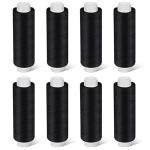 Bupete 8 Rolls Black Thread for Sewing, 200 Yards Each Roll Sewing Thread, Polyester Threads for Sewing Machine Embroidery Hand Stitching