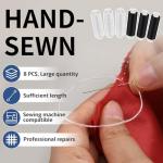 Bupete 8 Rolls Black Thread for Sewing, 200 Yards Each Roll Sewing Thread, Polyester Threads for Sewing Machine Embroidery Hand Stitching