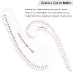 LJLJ Fashion Clear Metric Sewing Ruler Set,French Curve Pattern Rulers for Beginners, Tailors, Designers, Quilting, Embroidery, Cross Stitch, Crochet, Knitting 9pcs