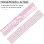 LJLJ Fashion Clear Metric Sewing Ruler Set,French Curve Pattern Rulers for Beginners, Tailors, Designers, Quilting, Embroidery, Cross Stitch, Crochet, Knitting 9pcs