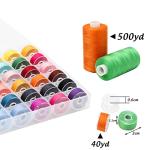 72Pcs Bobbins Sewing Threads Kit 36 Colors 500 Yards Sewing Polyester Thread Spools with 36Pcs Same Color Prewound Bobbins for Hand Sewing DIY Emergency Travel Sewing Machine Use