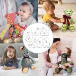 10 PCS Memory Bear Template Ruler Set with Instructions, Acrylic Quilting Template Cutting Set for Sewing Bear Pattern Template Home Sewing Art Craft Gifts(15 inch)