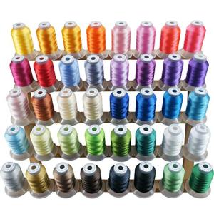 New brothread 40 Colors Compatible with Brother Polyester Embroidery Machine Thread Kit 500M (550Y) Each Spool Compatible with Brother Babylock Janome Singer Pfaff Bernina Embroidery & Sewing Machine