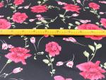 100cm*148cm Rose Flowers Print Satin Fabric Cloth Scarf Pajamas Fabric Hairband Headwear Material Soft Polyester Charmeuse Lining (Color 2)